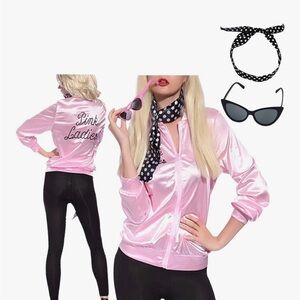 Grease - Authentic Light Pink Satin Bomber Jacket - M